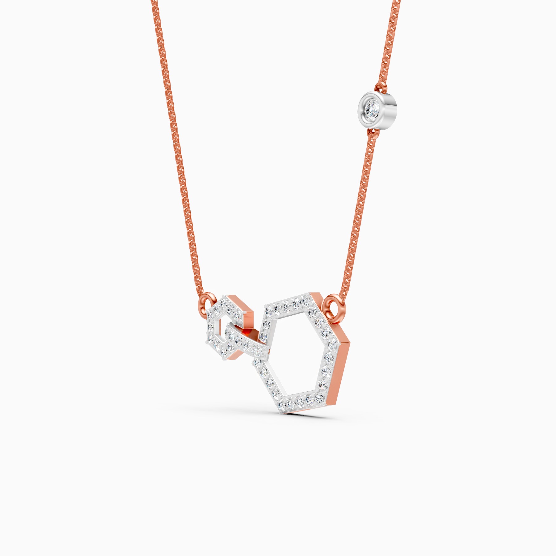 Modern Hexagon Lab Grown Diamond Pendant